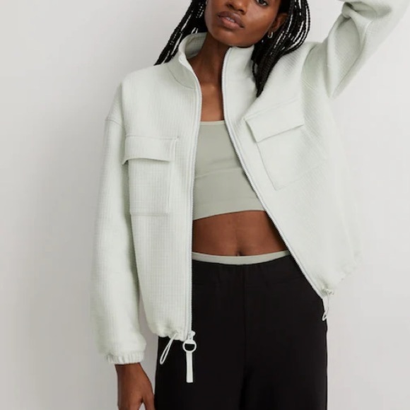 Madewell MWL Quilted Jacquard Zip Jacket in Iced Mint - SMALL - Picture 2 of 12